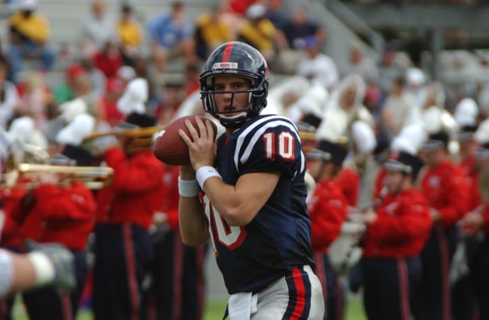 The 2003 Ole Miss Rebels were led by quarterback Eli Manning who helped bring his team to a 10-win season and Cotton Bowl championship. (Photo courtesy of Ole Miss Athletics)